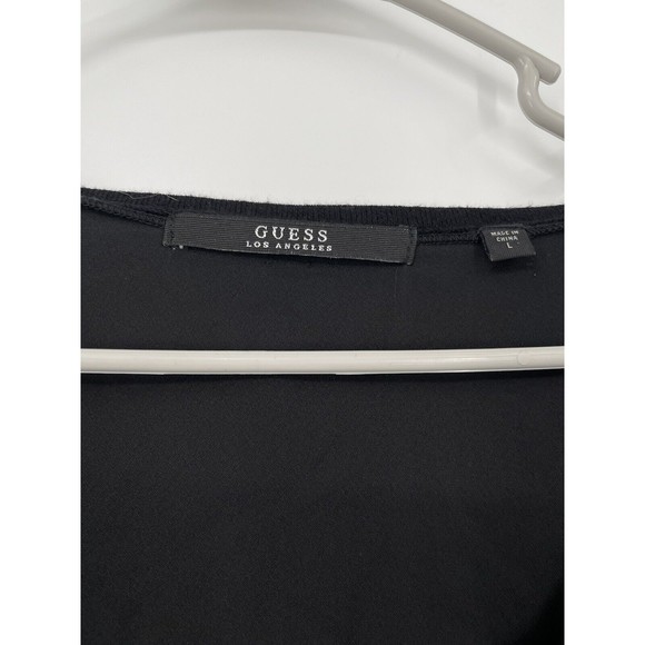 Guess Black Long Sleeve Chiffon Top Size‎ L - Picture 2 of 6
